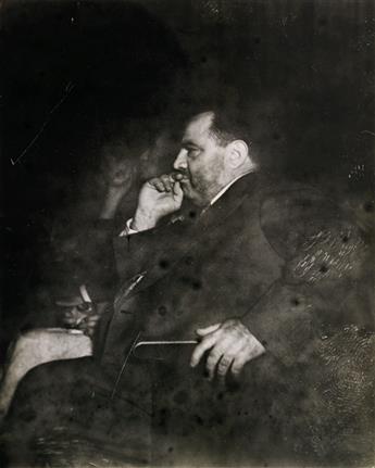 WEEGEE [ARTHUR FELLIG] (1899-1968) Group of 3 infra-red studies of New York Citys Mayor Fiorello LaGuardia watching a movie.